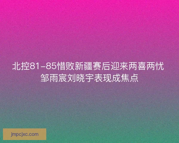 北控81-85惜败新疆赛后迎来两喜两忧 邹雨宸刘晓宇表现成焦点
